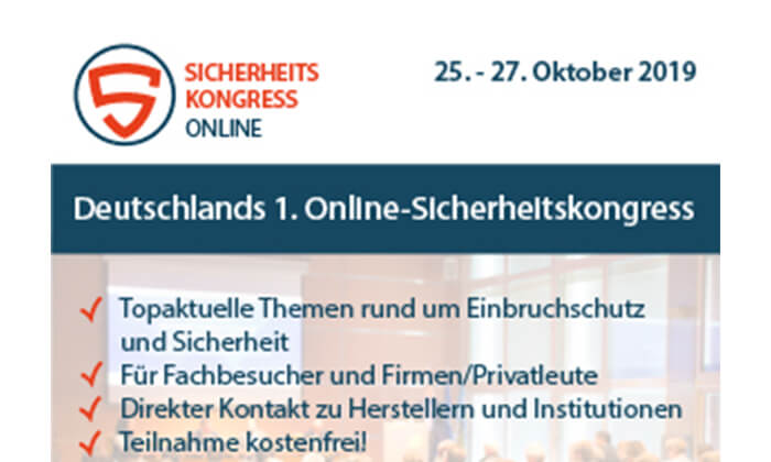 Erster deutschlandweiter Online-Sicherheitskongress