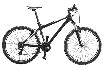 Ein schwarzes Fahrrad