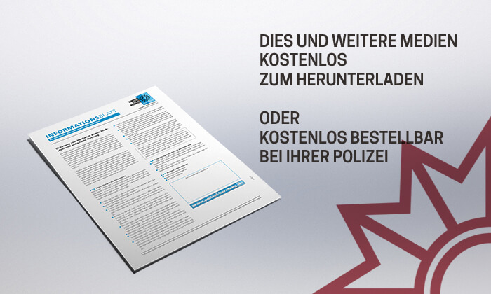 Bewerbung des Produkts "Informationsblatt Hardware richtig sichern"