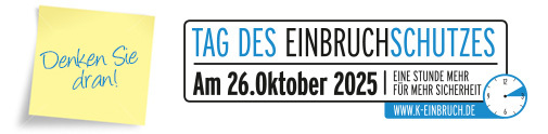 Denken Sie dran-Linkbanner zum Tag des Einbruchschutzes 31.10.2021