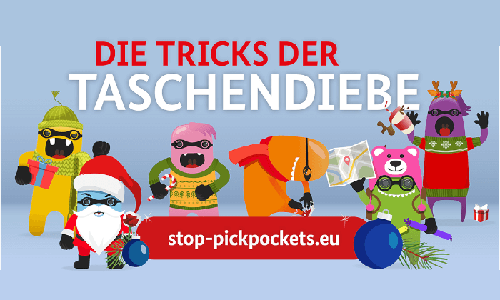 Weihnachts-Monster decken die Tricks der Taschendieb auf. #stoppickpockets