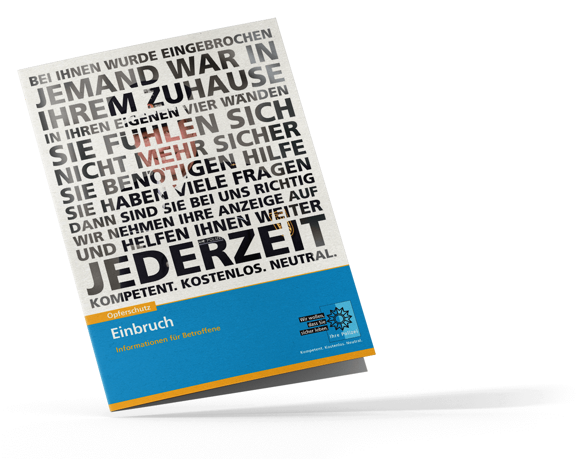 Produktbild "Handzettel Opferschutz - Einbruch" Produktbild "Handzettel Opferschutz - Einbruch"
